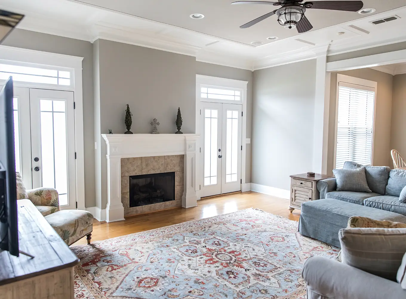 clean living room of collinsville illinois home